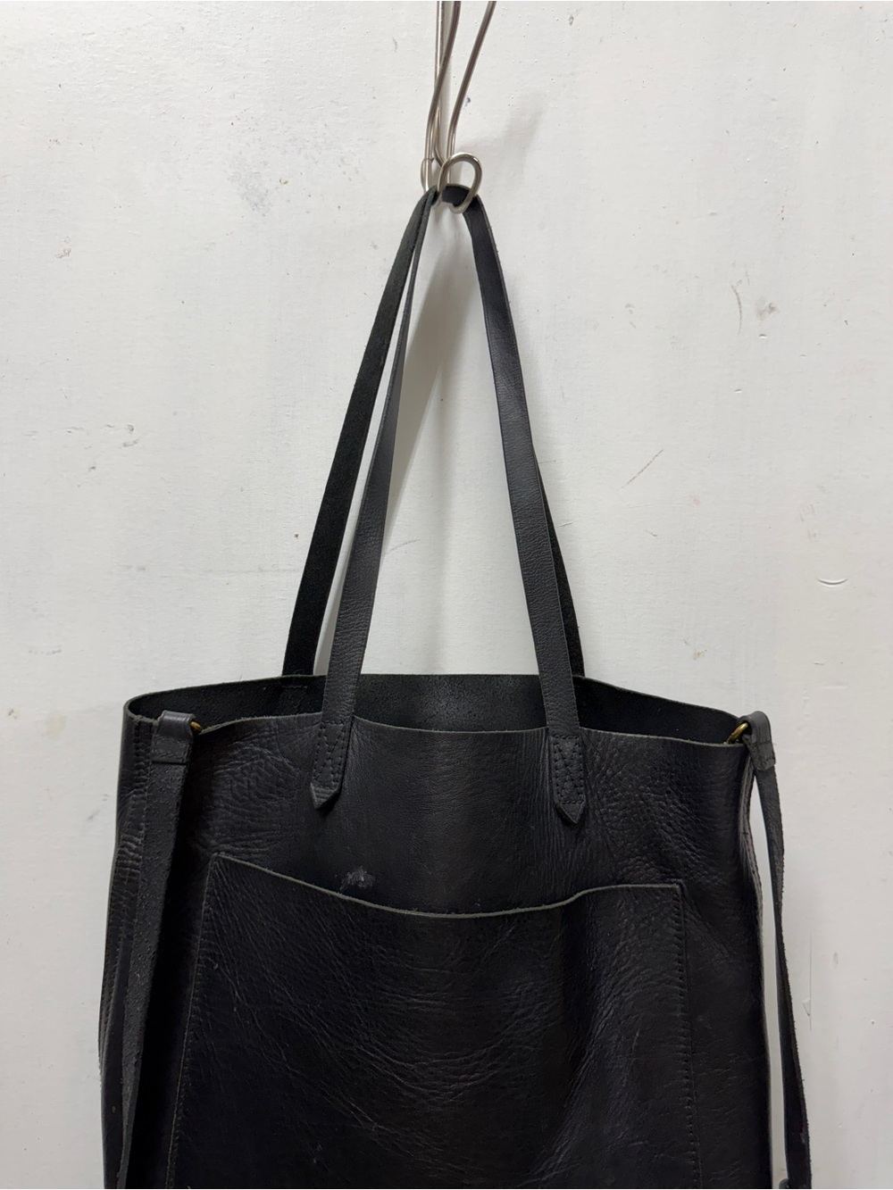 Madewell Black Leather Everyday Tote with Crossbody Strap - Picture 5 of 10